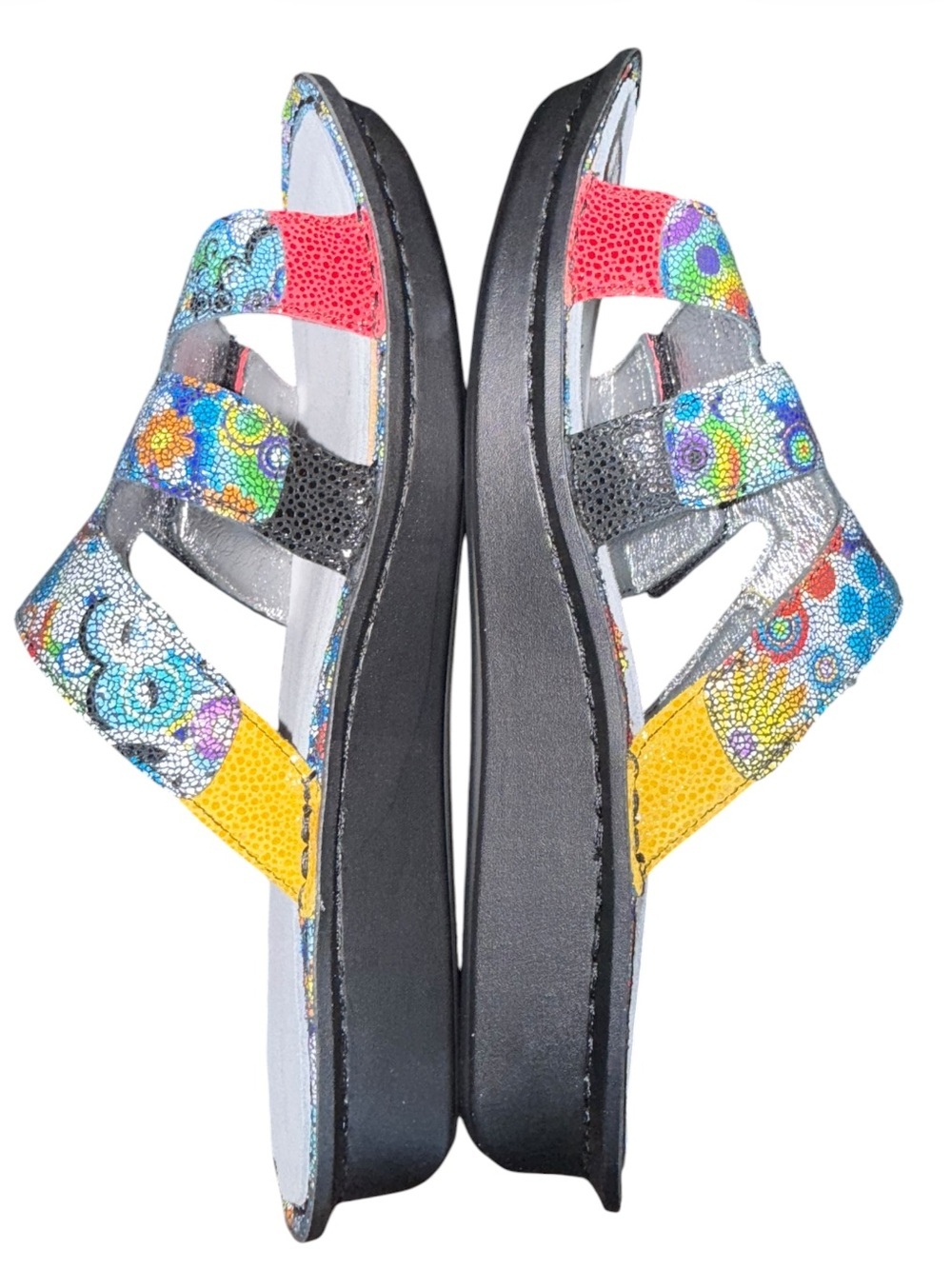NWT Alegria Mosaic Peace Sign Comfort Slide Sandals Hippie US 10-10.5 - Picture 8 of 16